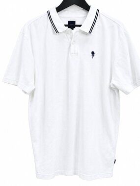 White Navy-Trimmed Vans Shirt | Size L